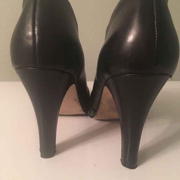 Steve Madden Black Leather Booties SZ 9.5 - Picture 5 of 6